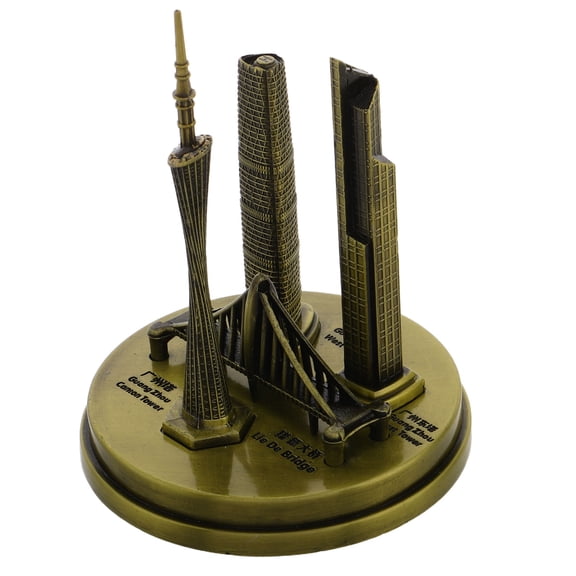 ELAYARD Miniature Guangzhou Tower Model Alloy Decorative Collectible Dark Brown Landscape for Crafts 1 Piece