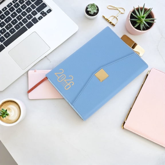 ELAYARD 2026 Sky-Blue Notepad Planner - Daily Schedules, Home Use, Smooth Writing Experience