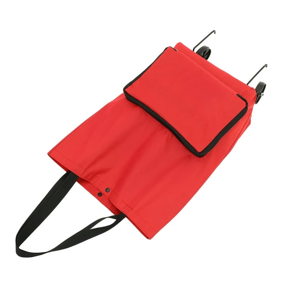 ELAYARD Portable Red Folding Shopping Cart with Wheels Large Capacity Oxford Cloth Tote Bag