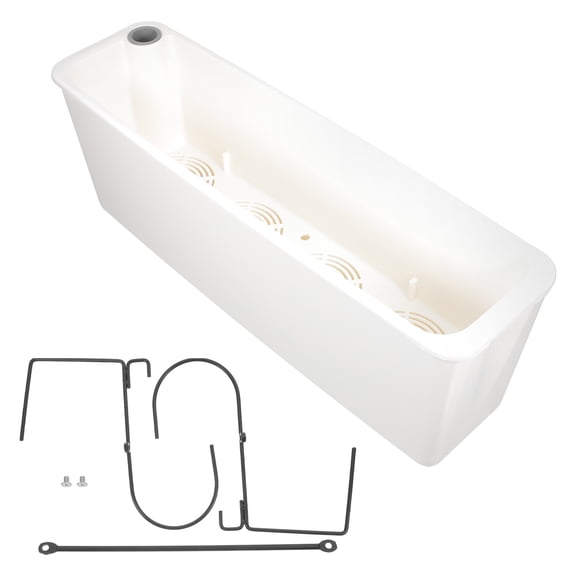 ELAYARD Beige Window Box Planter for Space-Saving Gardening, PP Material, 1 Pair for Indoor and Outdoor Use
