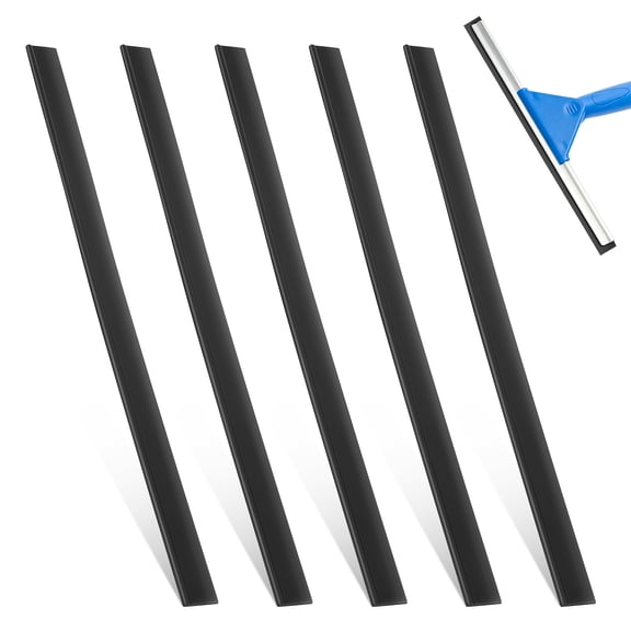 ELAYARD 5-Pack Black Replacement Rubber Blades for Window Cleaning Squeegee, Household Accessories