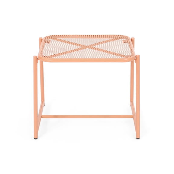 ELBA Side Table, 15.5"H Outdoor Accent Table, Modern Mesh Design, Durable Metal Frame, Patio Furniture, Garden Decor, Space-Saving