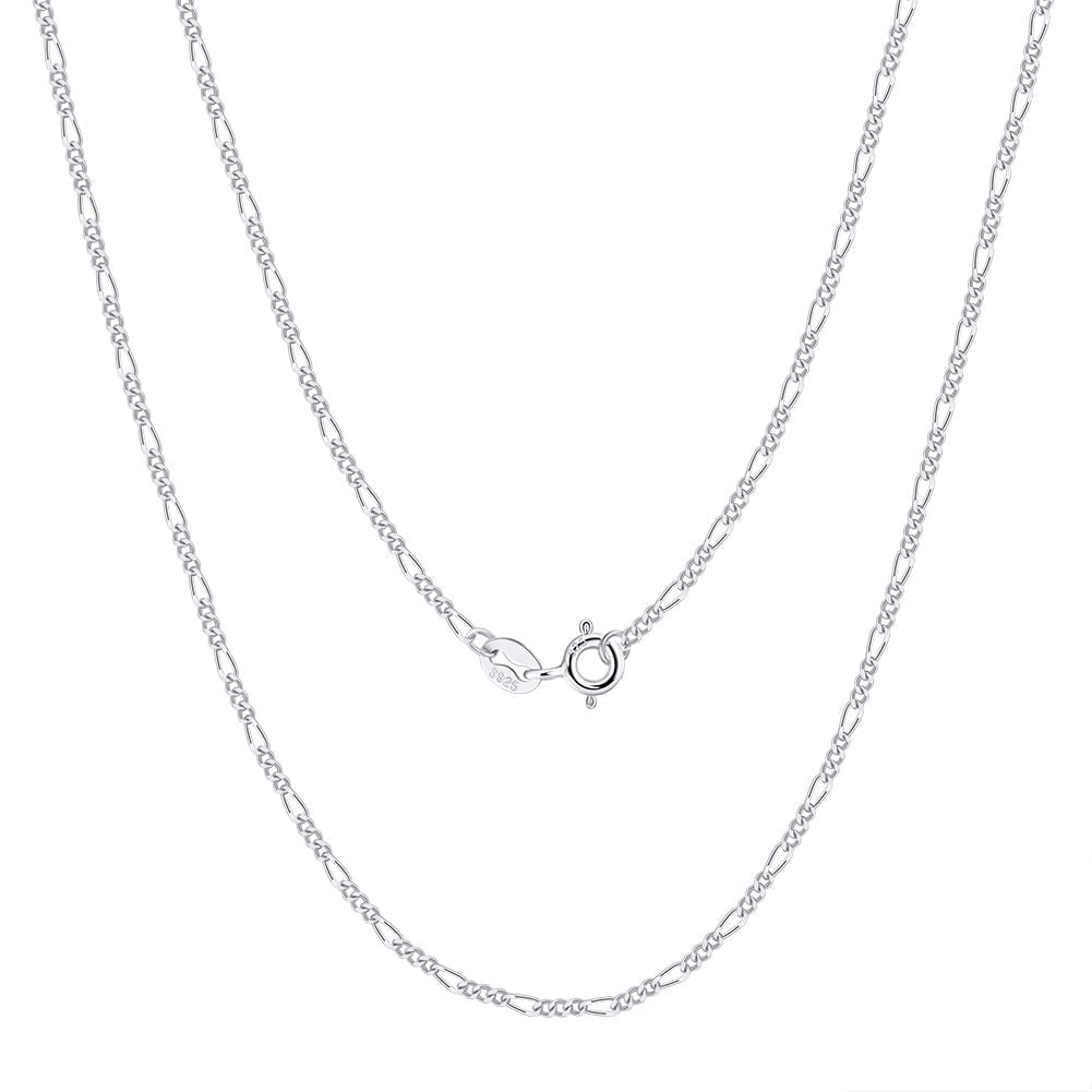 ELBLUVF 925 Sterling Silver 1.7mm Figaro Chain Necklace 16 18 20 22 24 inch For Women Men (20inch)