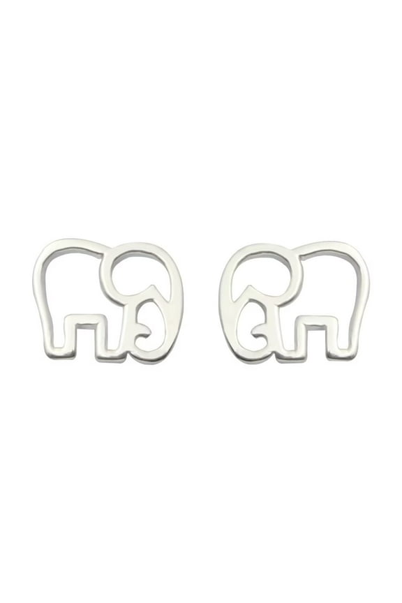 925 Sterling Silver Animal Lucky Elephant Stud Earrings For Women