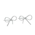 thumbnail image 1 of ELBLUVF 925 Sterling Silver Gold Plated Bow Butterfly Ribbon Bowknot Stud Earrings For Women (Silver), 1 of 3