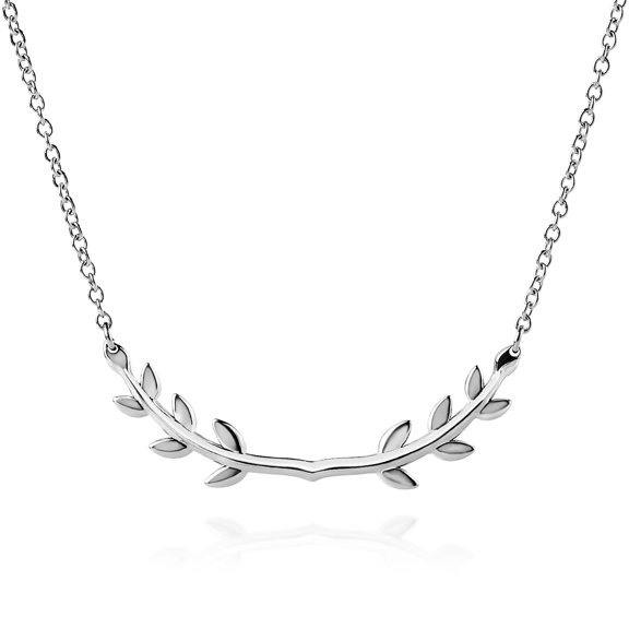 ELBLUVF Design Stainless Steel Leaves Leaf Laurel Olive Branch Pendant Dainty Necklace For Women