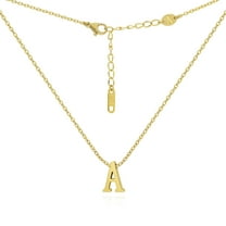 ELBLUVF Stainless Steel 18K Gold Plated Initial Pendant Personalized Name Charm Jewelry Alphabet Letter Necklace For Women (A)