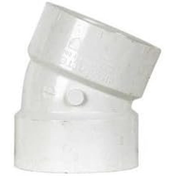 Charlotte Pipe PVC DWV Elbow 22 Degree - 3 Inch HXH, Multicolor