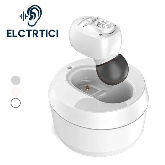 ELCTRTICI Hearing Aids for Seniors, Rechargeable, VHP-1607, White, Single