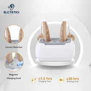 ELCTRTICI Hearing Aids for Seniors, Adjustable Volume with Button, 4 Noise Reduction Modes, Rechargeable Hearing Aids Portable Charging Dock, VHP-1021
