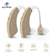 ELCTRTICI Hearing Aids for Seniors, Noise Cancelling Rechargeable Hearing Aids with Multi-Level Volume & Frequency Adjustment, Pair, Gold VHP-1220AX