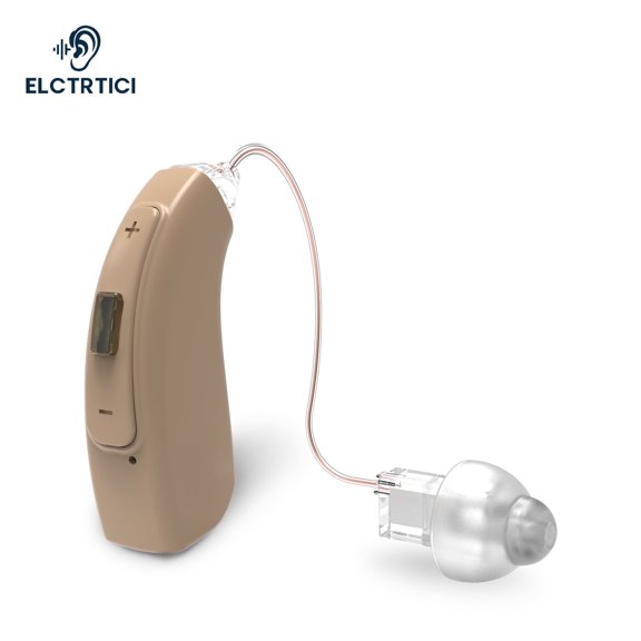ELCTRTICI Hearing Aids for Seniors with Noise Reduction, Rechargeable BTE Hearing Aid for Hearing Loss with Volume Control, VHP-1704 Beige, Single