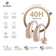 ELCTRTICI Hearing Aids for Seniors, 16-Channel Rechargeable Hearing Aids with Smart Noise Cancelling, 4 Modes & 8 Volume Levels, Pair, Beige