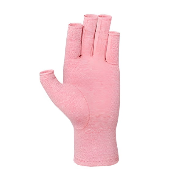 ELDORIX 2026 New 1 Pair Arthritis Gloves Fingerless Gloves Cotton Compression Gloves Rheumatic Osteoarthritis Pressure Gloves Half Finger Gloves for Men and Women, Purple, Medium