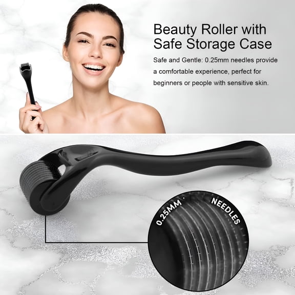 ELDORIX 2026 New Derma Roller for Face Hair Beard Scalp 0.3Mm Microneedle Roller with Safe Storage Case Personal Beauty Instrument for Men Women