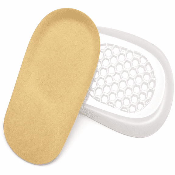 ELDORIX 2026 New Heel Lifts,1/2 inch Shoe Lift,Gel Heel Raisers for Leg Length Discrepancies,Height Increase Insole for Men or Women,Shoe Inserts Comfort Half Foot Pads for Heel Pain - 1 Pair Beige