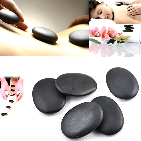 ELDORIX 7pcs/set Hot Stone Massage Useful Basalt Rocks 3*4cm Size Black New