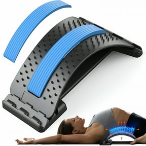 ELDORIX Back Stretcher for Pain Relief,Multi-Level Back Cracker Lower Back Pain Relief Device,Lumbar Support Spine Board with 3 Adjustable Settings for Bed,Chair & Car with Massager