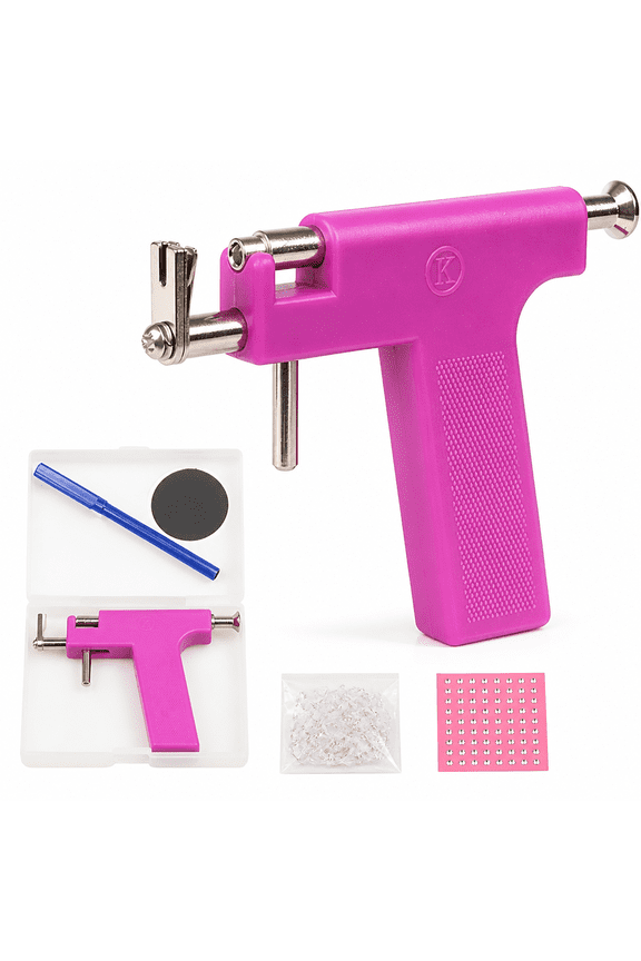 Body Piercing Tool Ear Nose Belly Button Piercing Guns Ear Stud, Professional Piercing Kit with 98 Earrings, Body Jewelry Tool for Piercing