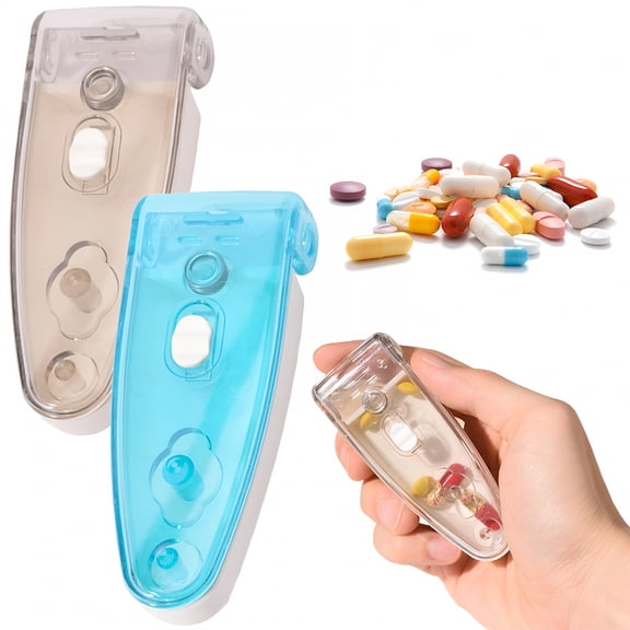 ELDORIX Pill Dispenser&Easy Pill Extractor for Blister Packs,Portable Medicine Popper with Storage for Elderly,Disabled&Weak Hands,Travel Organizer 2Pcs