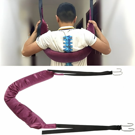 ELDORIX Spinal Decompression Devices,Back Traction Stretcher,Hanging Spinal Decompression Harness,Lumbar Traction Device for Lower Back Pain Relief (Purple)