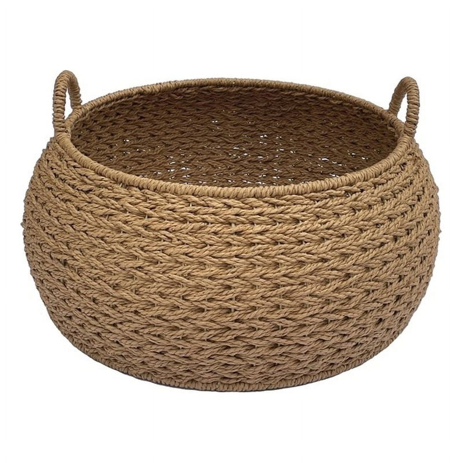 ELE Light & Decor Coastal Wicker / Rattan Decorative Storage Basket in  Brown 