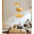 thumbnail image 1 of ELE Light & Decor Modern Adjustable 3-Light Tan Pendant Light, 1 of 5