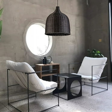 ELE Light & Decor Reely Single Light Bamboo and Rattan Pendant Light in Black