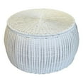 thumbnail image 1 of ELE Light & Decor Wicker / Rattan Footstool with Storage Seat in White, 1 of 10