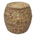 thumbnail image 1 of ELE Light & Decor Wicker / Rattan Large Storage Ottoman Basket with Lid in Beige, 1 of 9