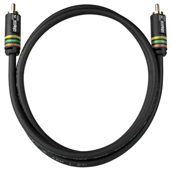 ELE11001M Element-Hz Universal Single RCA Cable (1 Meter / 3.28ft, Black)