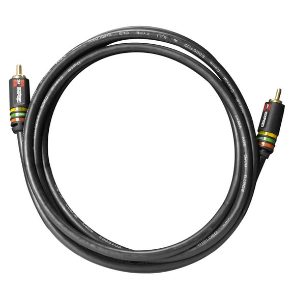 ELE11002M Element-Hz Universal Single RCA Cable (2 Meters / 6.56ft, Black)