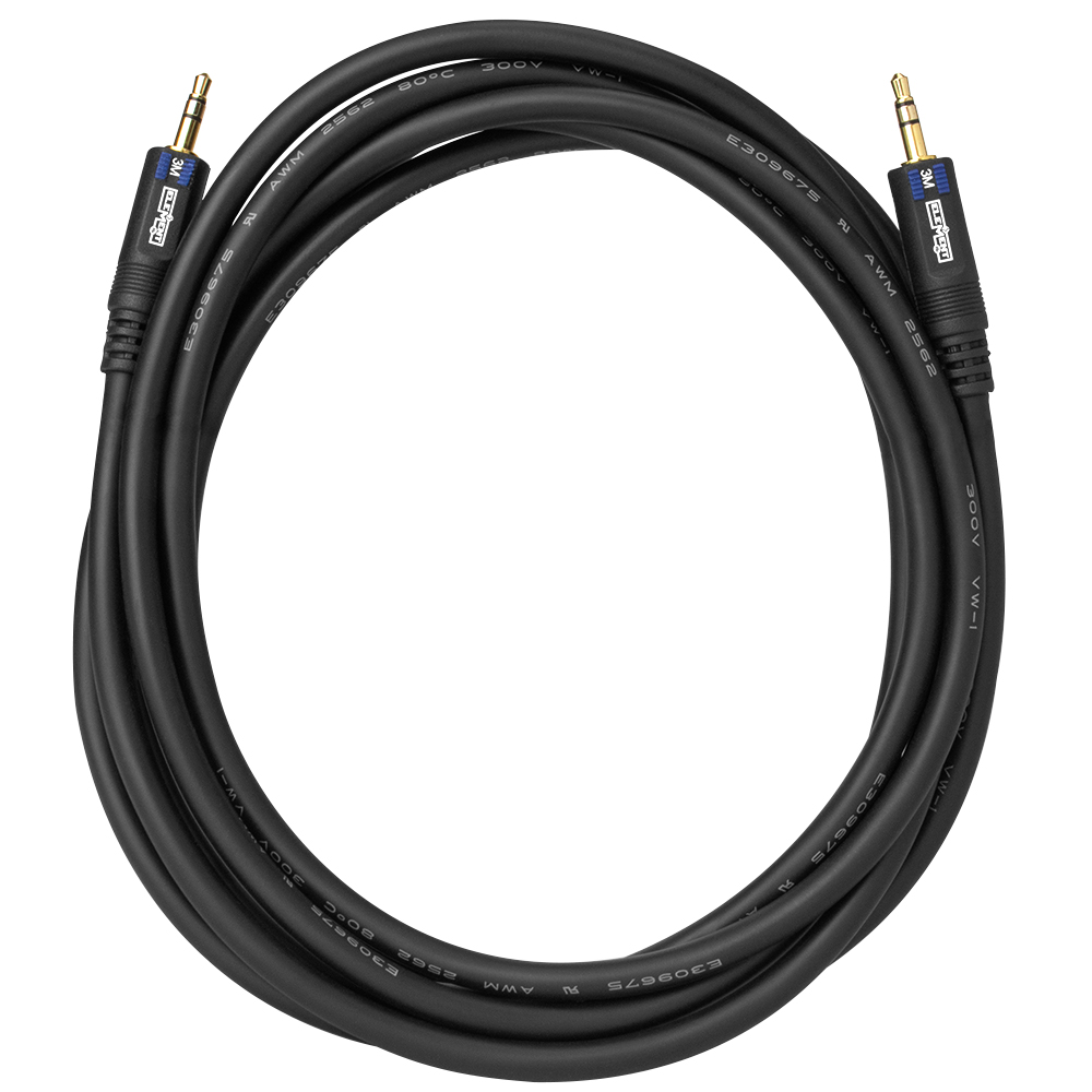 C&E Black 3.5mm Stereo Extension Cable, 3.5mm Male to 3.5mm Female, 12