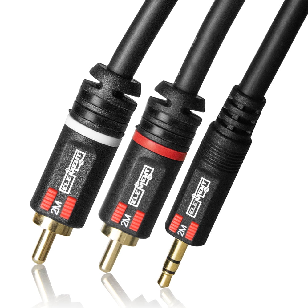 6ft Right Angle 3.5mm Stereo Plug to L/R 2-RCA Male Audio Cable