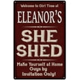 thumbnail image 1 of ELEANOR'S She Shed Sign Red Wall Shack Decor Lady Cave 8 x 12 Matte Finish Metal 108120088151, 1 of 1