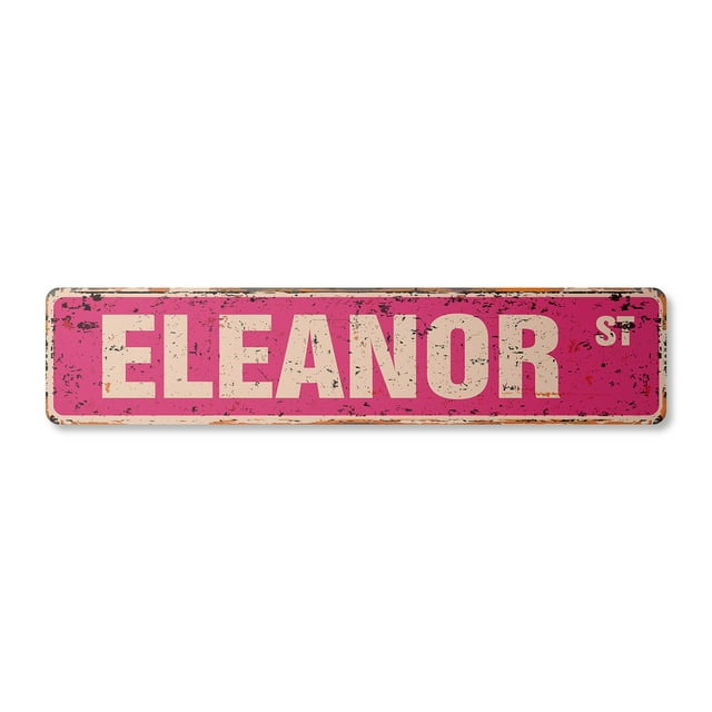 ELEANOR Vintage Plastic Street Sign Childrens Name Room Sign Indoor