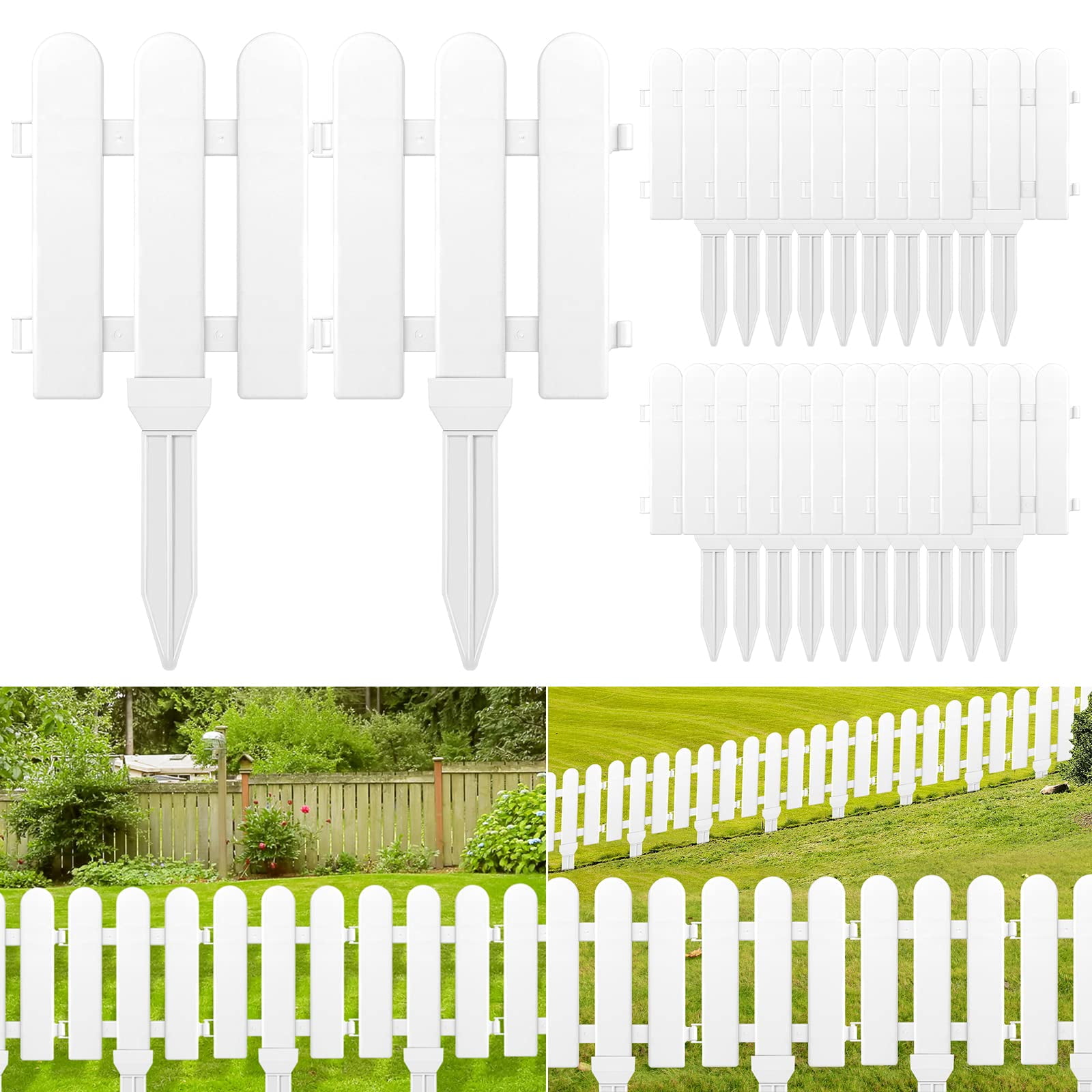 Lightweight Plant Border White Edgings Garden Fence Easy Install Grass Lawn Yard