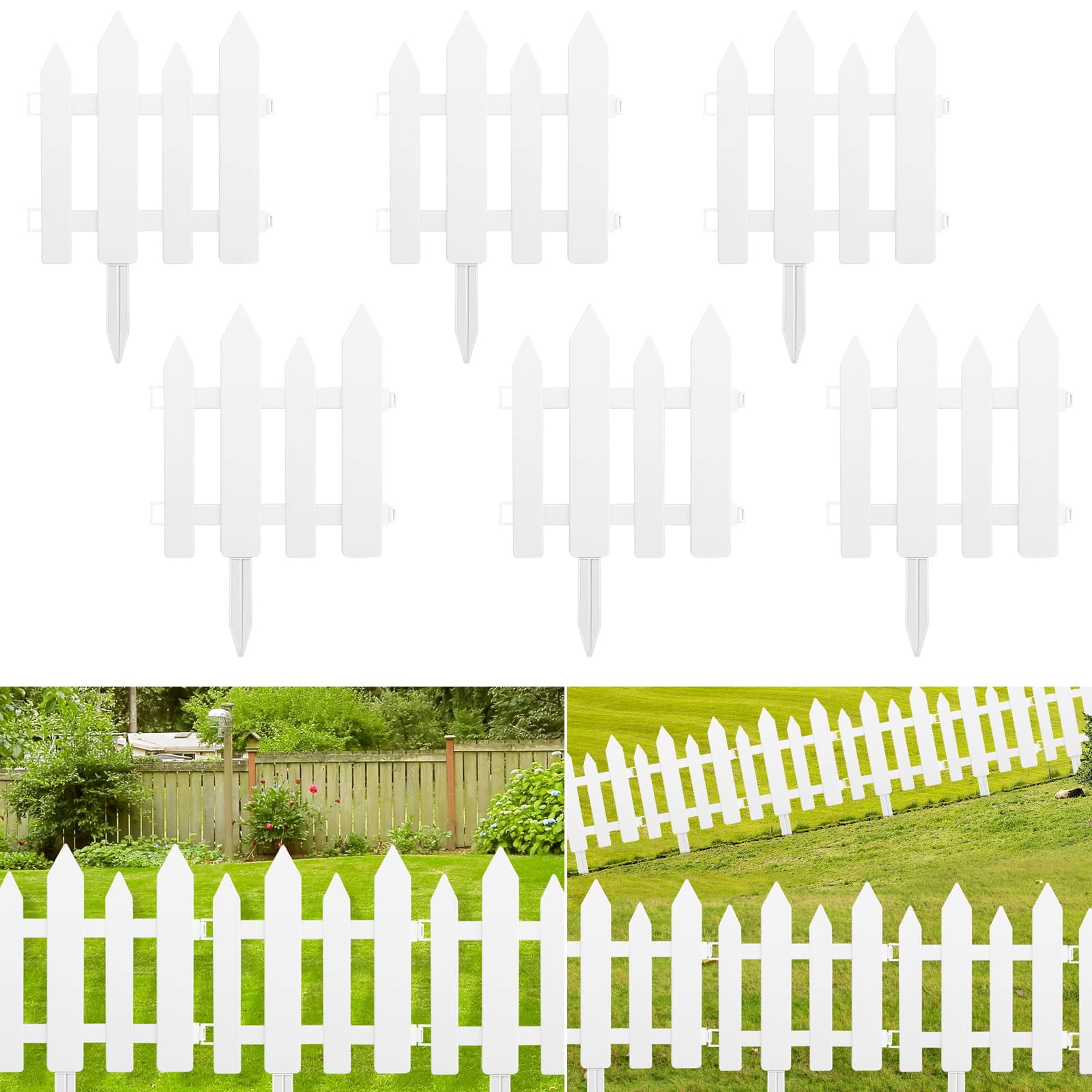 Lightweight Plant Border White Edgings Garden Fence Easy Install Grass Lawn Yard