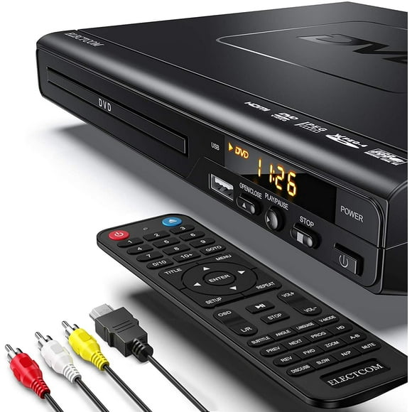 ELECTCOM HMKY462 1080p HDMI DVD Player with Remote Control, Black