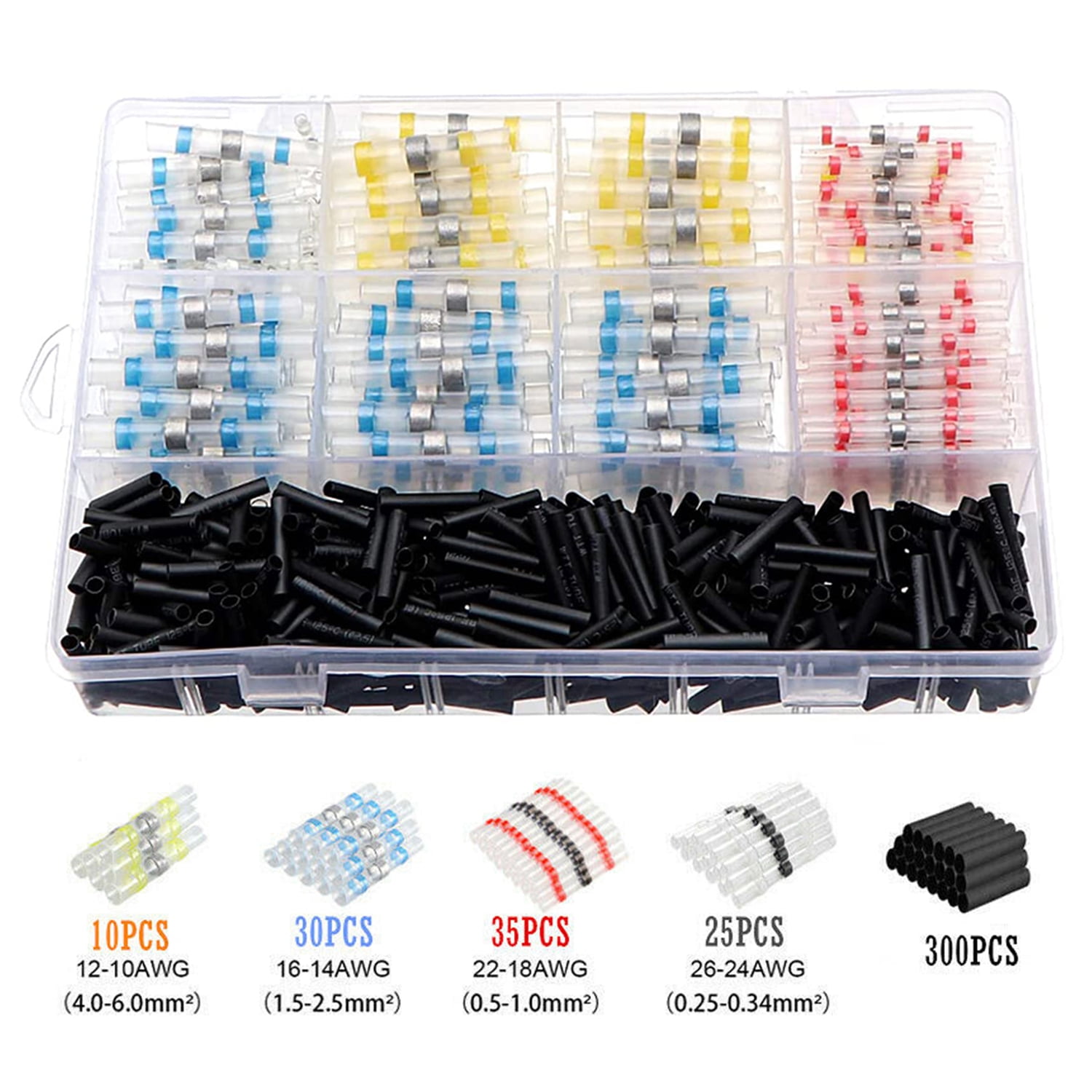 ELECTRAPICK 400Pcs Solder Seal Sleeve Wire Connectors, Heat Shrink Butt