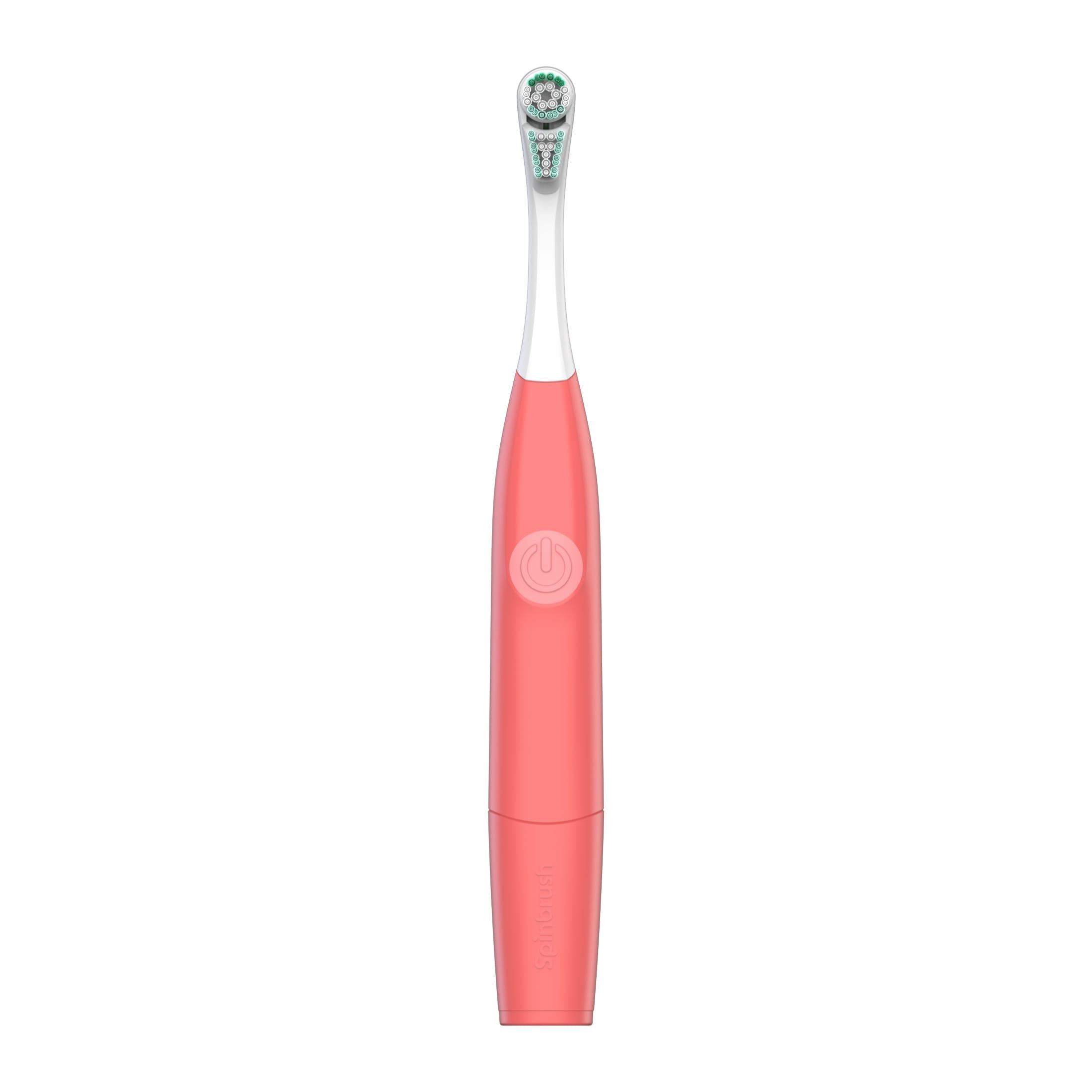 SPINBRUSH PRO WHITEN BATTERY POWERED ELECTRIC TOOTHBRUSH FOR ADULTS, MEDIUM BRISTLES, CORAL