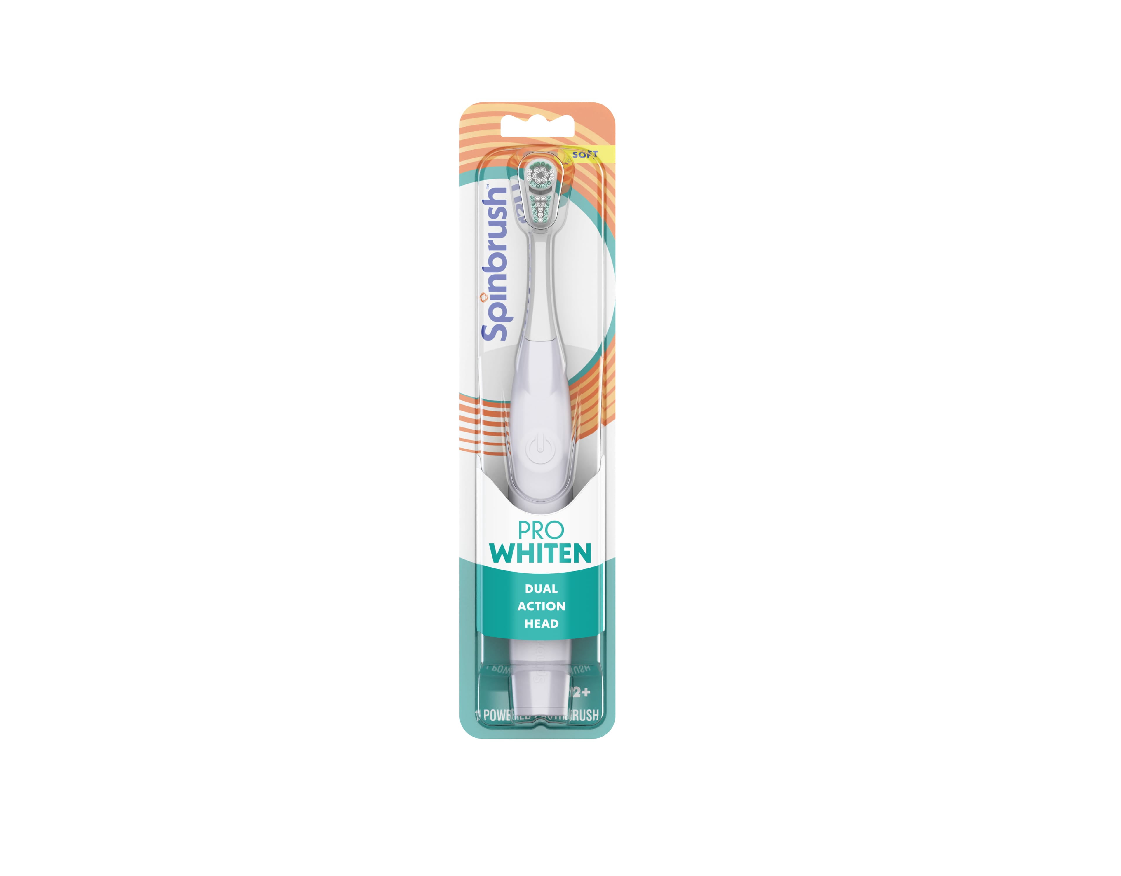 Spinbrush Pro Whiten Battery Powered Electric Toothbrush for Adults, Soft Bristles, Light Blue