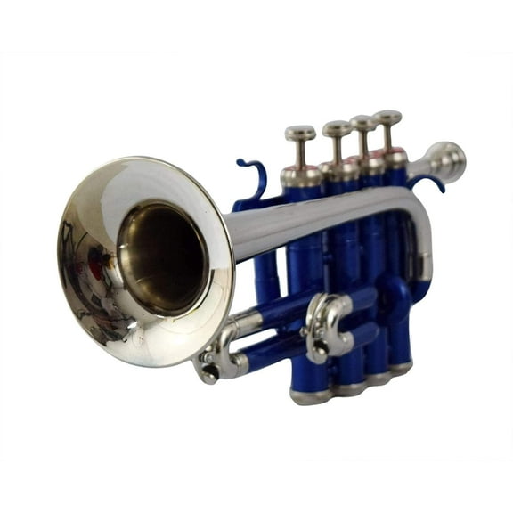 ELECTRIC ZOO FEST PICCOLO TRUMPET Bb PITCH BLUE NICKEL WITH HARD CASE AND MP