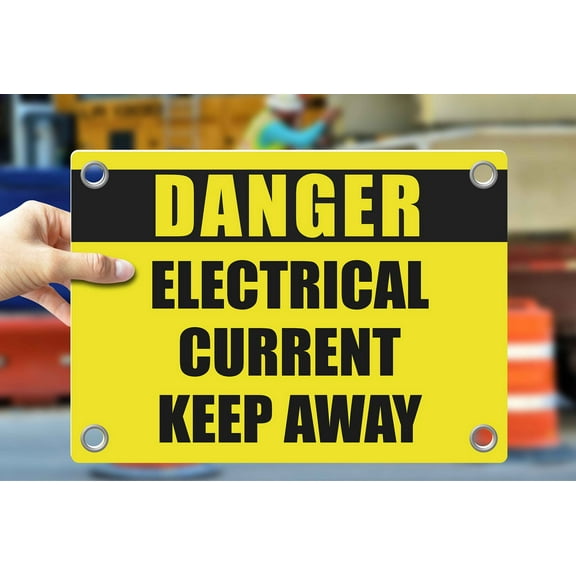 ELECTRICAL CURRENT KEEP AWAY | Warning Notice Caution Danger 3mm PVC Sign