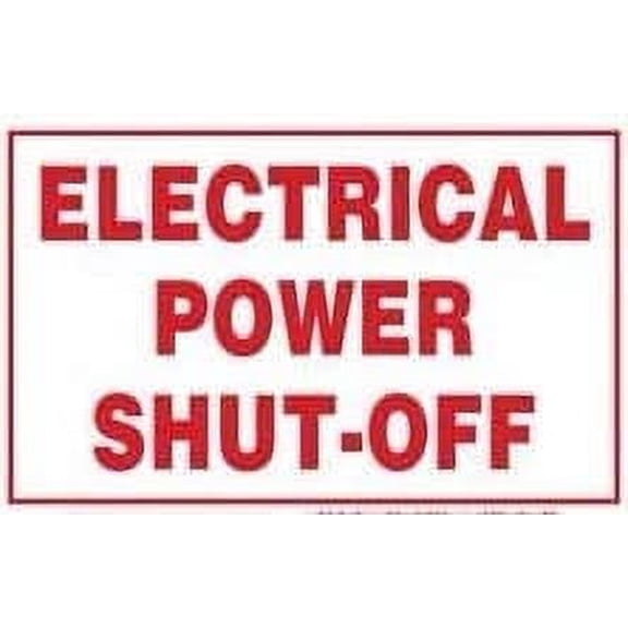 ELECTRICAL POWER SHUT-OFF Label Decal Sticker (WHITE,5X7 INCH, VINYL sticker) (ref-2201)