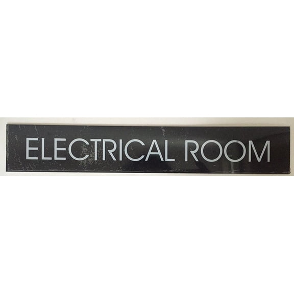 ELECTRICAL ROOM SIGN (BLACK , ALUMINUM, size 2X11.75)