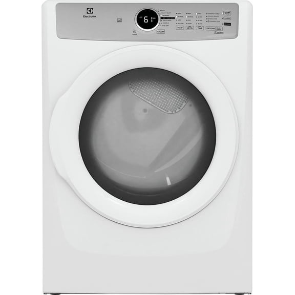ELFE7337AW 27" Electric Dryer with 8 cu. ft. Capacity 7 Dry Cycles UL Listed Delay Start Control Lock LuxCare Lint Shield Luxury-Quiet Sound System Brilliant LED Display Reversible Door Eco-Friendly N