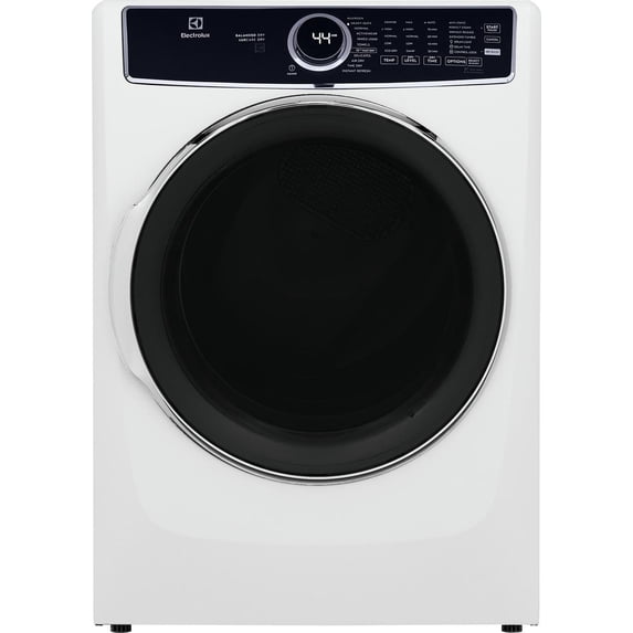 ELFE7637AW 27" Electric Front Load Dryer with 8 cu. ft. Capacity Balanced Dry Perfect Steam Option ENERGY STAR Certified and Luxury-Design Lighting in White