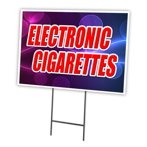 ELECTRONIC CIGARETTES 12"x16" Yard Sign & Stake outdoor plastic window | Advertise Your Business | Stake Included Image On Front Only | Made in The USA