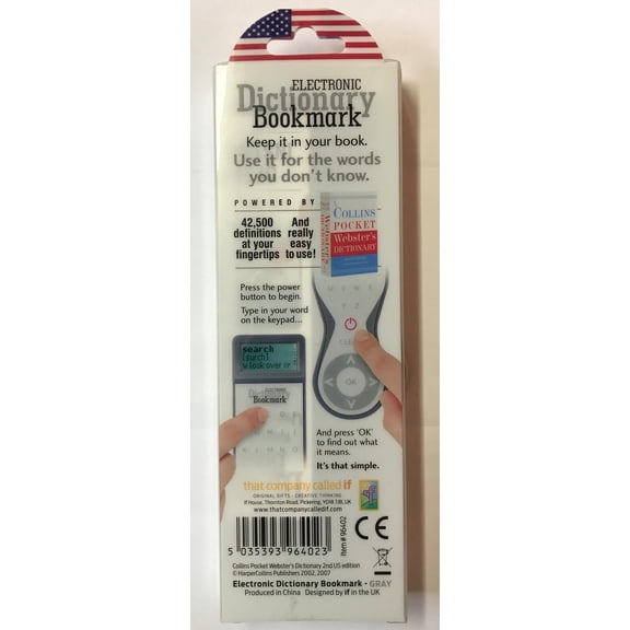 ELECTRONIC DICTIONARY BOOKMARK "that company called IF" 42,500 DEFINITIONS -GRAY